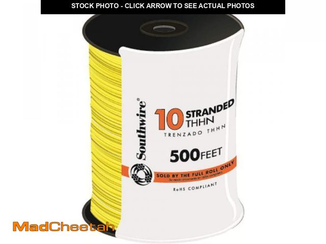 Lot 74-12321332 - 500 ft. 10-Gauge Stranded Yellow THHN Wire - UNUSED