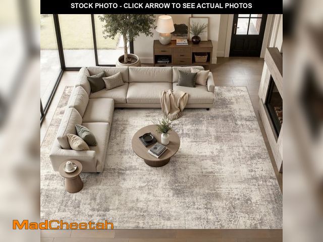 Lot 74-14607651 - MICGEEK 10'x14' Abstract Area Rugs for Living Room, Stain Resistant Washable Rugs with Non-Slip Back...