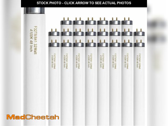 Lot 74-13075724 - Konideke 25 Pack F32T8/841 32W 48 Inch T8 Fluorescent Tube Light Bulb 4100K Cool White Light, 4ft Fl...