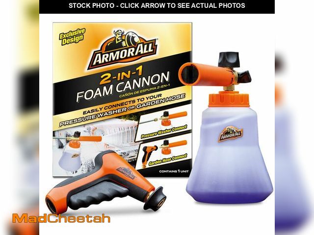 Lot 74-12969397 - Armor All 2-in-1 Foam Cannon Kit, Car Cleaning Kit Connects to Power Washers and Garden Hoses for Ve...