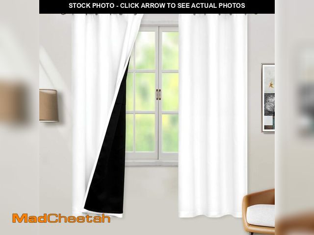 Lot 74-12698788 - BGment Thermal Insulated 100% Blackout Curtains for Bedroom with Black Liner, Double Layer Full Room...