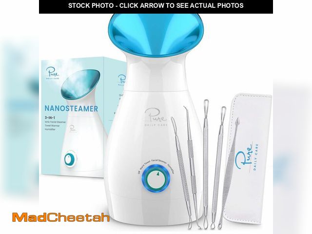 Lot 74-13718922 - Pure Daily Care NanoSteamer Large 3-in-1 Nano Ionic Facial Steamer with Precise Temp Control - Humid...