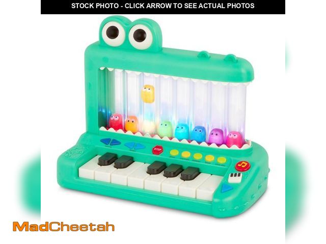 Lot 74-12526033 - Battat Croco Pop Piano Toy Keyboard with Songs Sounds Lights, Baby and Toddler Toys - USED