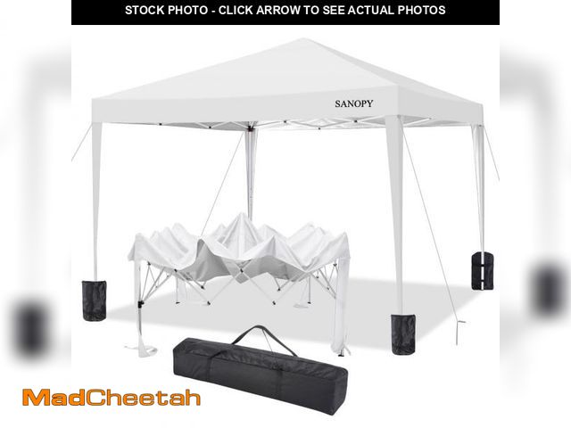 Lot 74-12401975 - SANOPY 10'x10' EZ Pop Up Canopy Tent Outdoor Party Instant Shelter Portable Folding Beach Canopy wit...