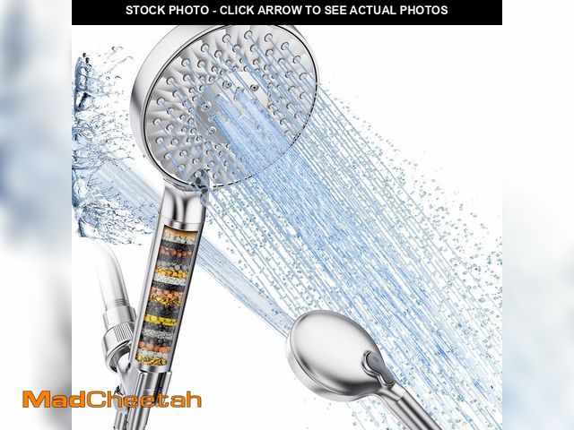 Lot 74-12453369 - Filtered Shower Head with Handheld, High Pressure 9 Spray Mode Chrome Showerhead with Filters,detach...