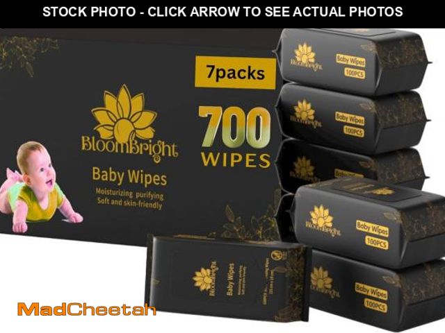 Lot 74-12397748 - BloomBright Unscented Baby Wipes Hypoallergenic Soft Durable Safe for Sensitive Skin 700 Count 7 Pac...