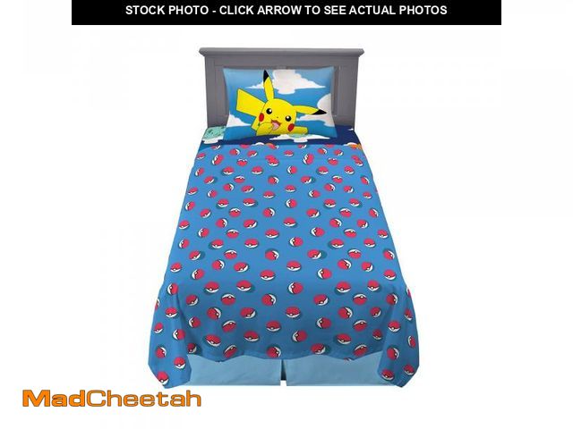 Lot 74-12219690 - Pokemon Anime Kids Bedding Super Soft Microfiber Sheet Set, Twin, By Franco - UNUSED
