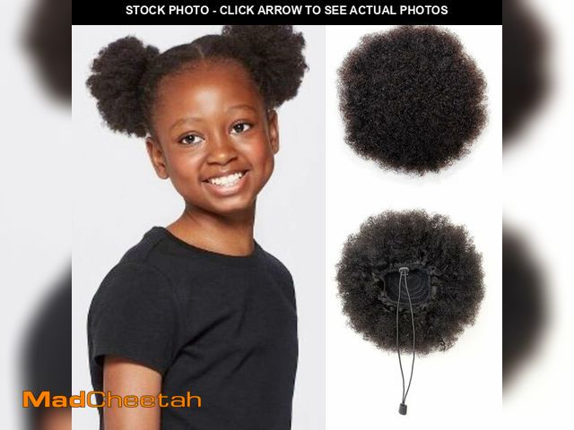 Lot 74-12604041 - isheeny Natural Black Curly Ponytail Extension Human Hair Large Drawstring Ponytail 2pcs For School ...