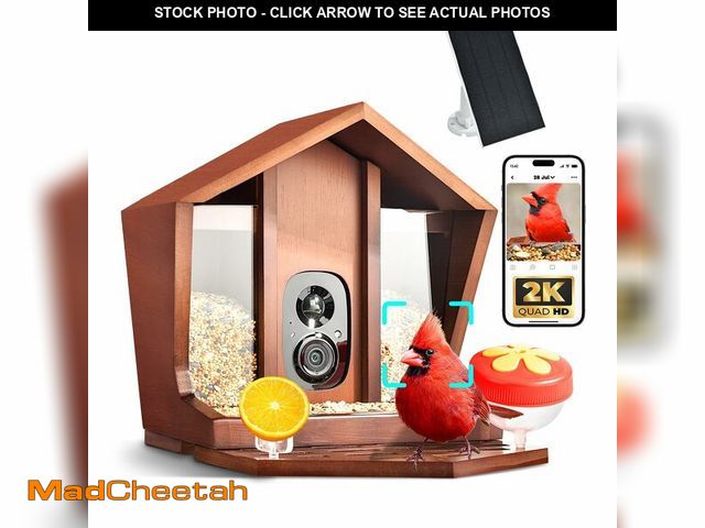 Lot 74-14331801 - Birdster Smart Bird Feeder with Camera Solar Powered AI Identification 10,000+ Bird 2K UHD Video Liv...