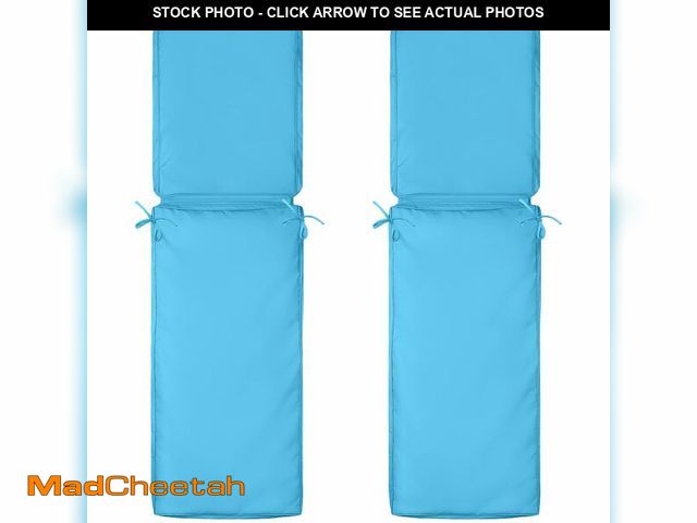 Lot 74-12449517 - 2 Pcs Outdoor Chaise Lounge Cushion Covers, 72 x 21 x 3 Inch Chair Cushion Replacement Cover, Waterp...