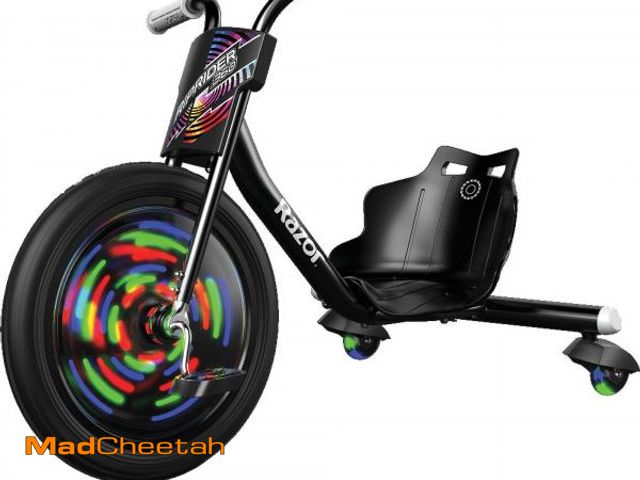 Lot 74-12406224 - Razor RipRider 360 Lightshow - Drift Trike with Colorful Lights, 3 Wheeled Ride-on Toy for Kids 5+ -...