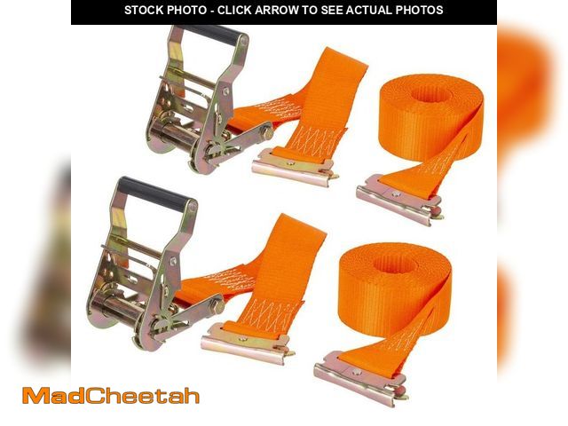 Lot 74-12783409 - *MISSING ONE STRAP* CargoSmart 2 in. x 12 ft. Orange Ratchet Tie Down Strap for E-Track and X-Track,...
