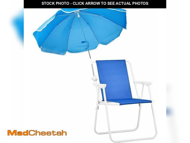 Lot 74-14323935 - Alvantor Folding Beach Chair with Detachable Umbrella for Adults High Back Portable Outdoor Chair Bl...