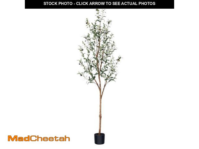 Lot 74-12487865 - DR.Planzen 6ft Artificial Olive Tree Indoor, Tall Faux Olive Tree, Artificial Plants with Natural Wo...