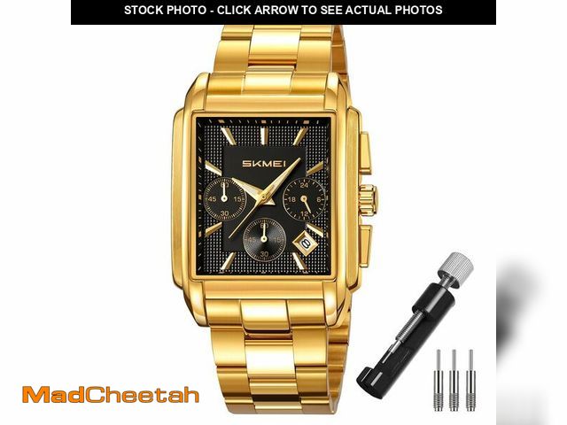 Lot 74-13996070 - SKMEI Square Watch for Men Business Stainless Dress Fashion Chronograph Waterproof Luxury Analog Sim...