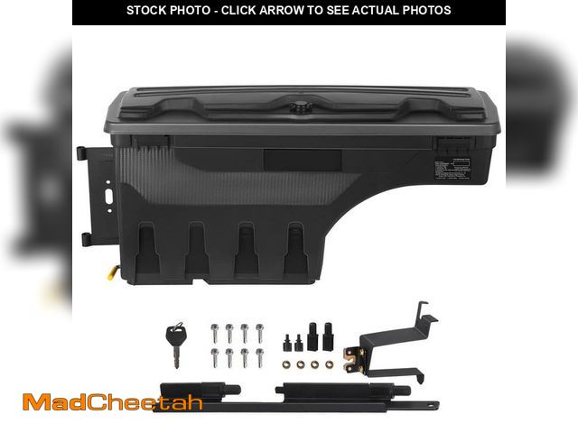 Lot 74-14114214 - SKYSHALO Wheel Well Truck Tool Box in ABS, Truck Bed Box, Lockable Lid, Waterproof, 6.6 Gal./20 L, C...