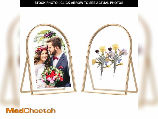 Lot 74-14380921 - GorYeeFine Gold 5x7'' Arched Floating Frame Set of 2,For Photo Sizes (3.5x5'',4x6''),Beautiful Press...