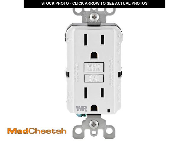 Lot 74-12872583 - Leviton 15 Amp 125-Volt Duplex Self-Test Tamper Resistant/Weather Resistant GFCI Outlet, White GFWT1...