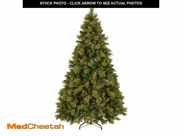 Lot 74-13123084 - National Tree Company 7.5 ft Pre-Lit Carolina Pine Artificial Christmas Tree, 750 Clear Lights, 1,39...