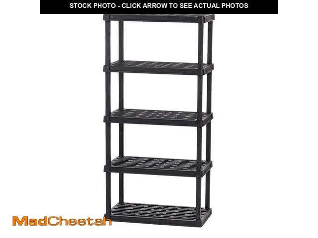 Lot 74-14285555 - IRIS 5-Tier Large Plastic Garage Storage Shelving Unit, Black (18 W x 74 H x 36 D) - UNUSED