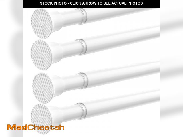 Lot 74-12220720 - SISELBA 4 Pack White Spring Curtain Rods for Windows 23 to 46 Inch, Adjustable Pressure Tension Curt...