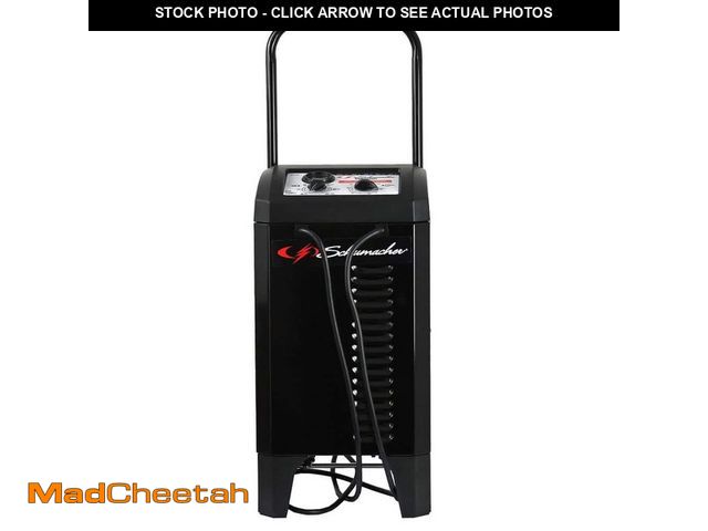 Lot 74-14246377 - Schumacher Electric Wheeled Manual 10-Amp Car Battery Charger and 250A Engine Starter, 50A Boost, 6V...