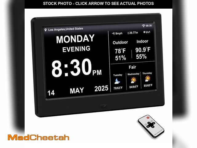 Lot 74-12435923 - FEYBYLA 2025 New Digital Clock with Temperature/Humidity &amp; Weather Forecast, Auto Time Sync Larg...