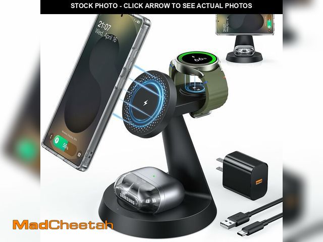 Lot 74-12703274 - Magnetic Wireless Charger for Samsung, 3 in 1 Charging Station Compatible with MagSafe Samsung Charg...