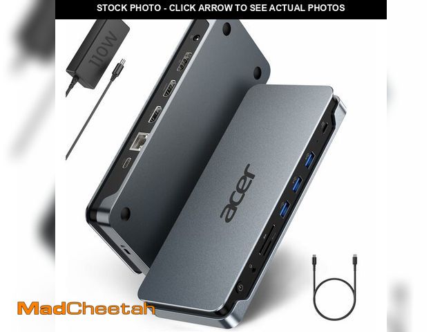 Lot 74-14056331 - Acer Premium 13-in-1 Docking Station with 110W PD &amp; Triple Monitor Support | Dual 4K HDMI and DP...