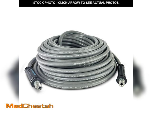 Lot 74-12803976 - BLU SHIELD 3/8 in. x 100 ft. 4000 PSI Rubber Pressure Washer Hose, Non-Marking - UNUSED