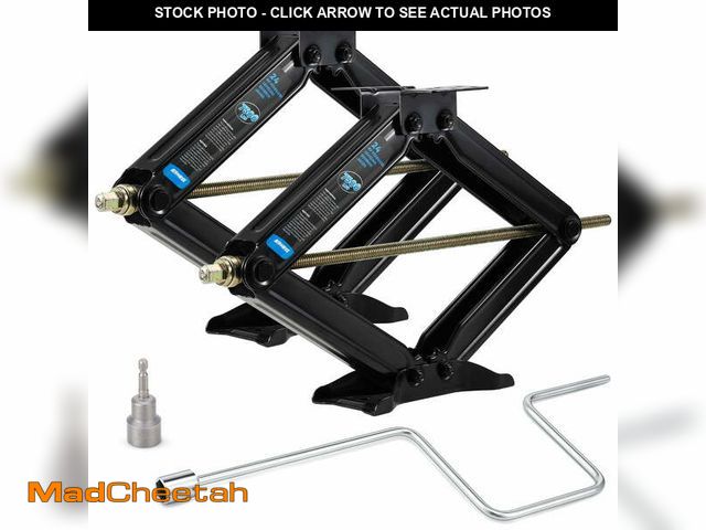 Lot 74-13818962 - Kohree 24" 7500lbs RV Trailer Stabilizer Leveling Scissor Jacks with Crank Handle and Drill Bit,Set ...
