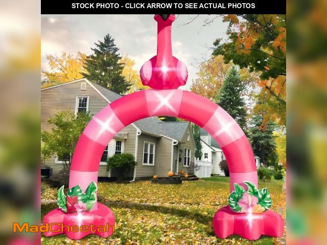 Lot 74-12326122 - Eyourlife 12FT Pink Flamingo Inflatable Arch,Giant Fall Inflatable Flamingo Outdoor Decor,Blow-Up Fl...