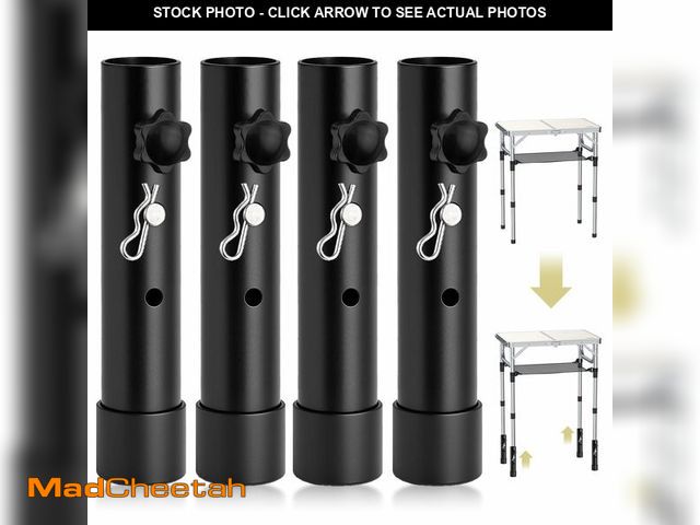 Lot 74-12698108 - Anbte 4pcs Folding Table Leg Extenders, 2 Levels Adjustable Height Rise Up to 5.3 in, Heavy Duty Ste...