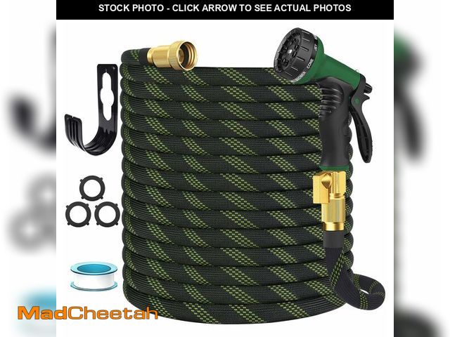 Lot 74-14208941 - Garden Hose Non-Expandable 50 ft, Lightweight Flexible Water Hose with 10 Function Spray Nozzle, Out...