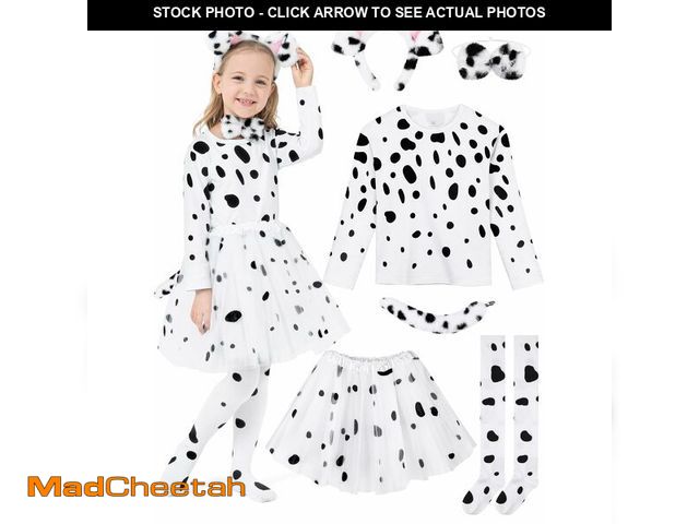 Lot 74-13521165 - FancyFun Dalmatians Costume Kids 100 Days of School Girl Costume Dalmatians Dog Outfit T-Shirt with ...