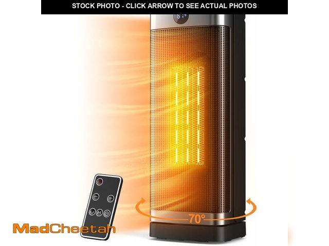 Lot 74-12803612 - Qunler 16in Space Heater Indoor, 1500W PTC Portable Electric Heater with Thermostat Remote Control f...