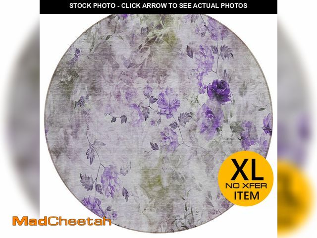 Lot 74-12615195 - Addison Rugs Chantille ACN724 Purple 8' x 8' Indoor Outdoor Round Area Rug, Easy Clean, Machine Wash...