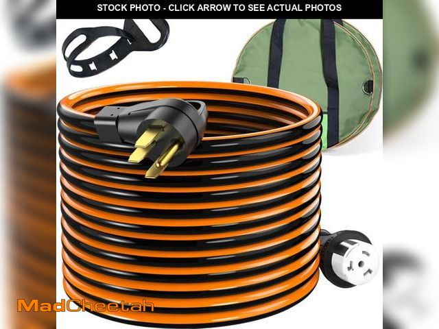 Lot 74-12167811 - RVPLAN 50 Amp 50 Foot RV Extension Cord, 14-50P to SS2-50R Heavy Duty STW Generator Extension Cord f...