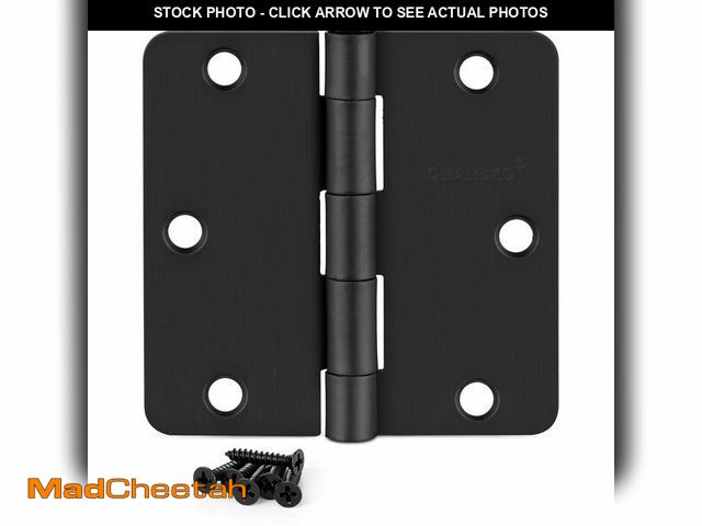 Lot 74-14263699 - 30 Pack 3.5" x 3.5" Black Door Hinges, Matte Black Door Hinges 3 1/2 Interior Hinges 1/4" Radius Sta...