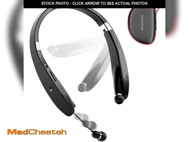 Lot 74-14056627 - AMORNO Foldable Bluetooth Headphones Wireless Neckband Headset with Retractable Earbuds, Sports Swea...