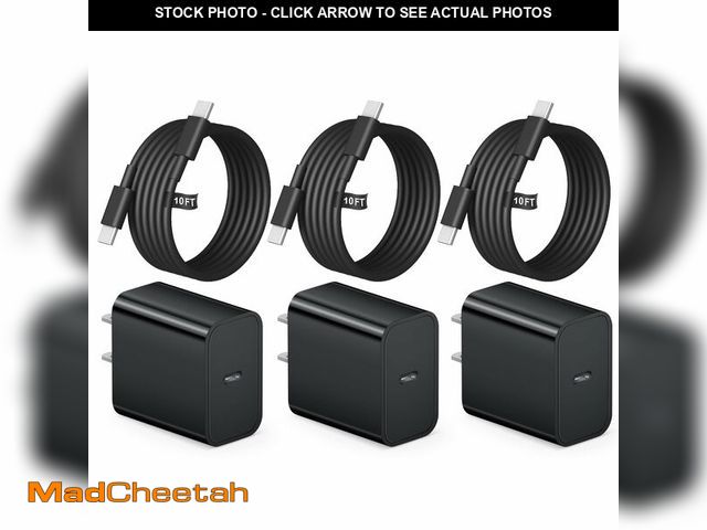 Lot 74-12702041 - iPhone 17 16 15 Fast Charging 10FT Long USB C Charger Type C Charger 3 Pack Fast Charger USB C for i...