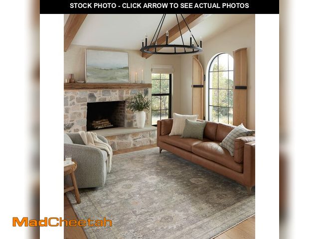 Lot 74-13637533 - Loloi Magnolia Home by Joanna Gaines Millie Collection MIE-05 Stone/Natural 7'-10" x 7'-10", .25" Pi...