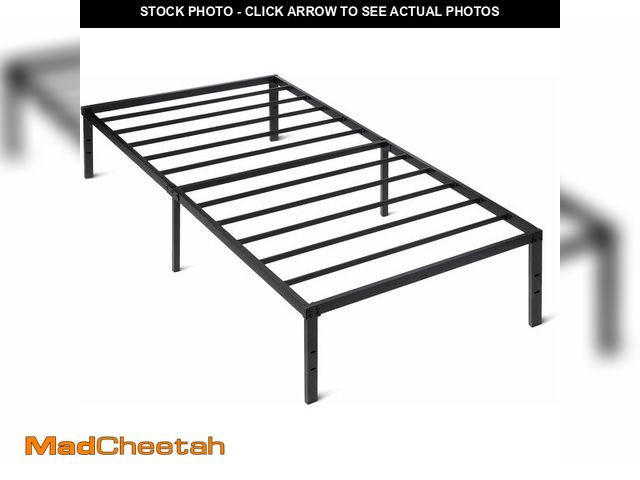 Lot 74-12664109 - Basics Metal Bed Frame, Non-Foldable Platform Bed, Easy Assembly, Twin, 39W x 75L x 14H in, Black - ...