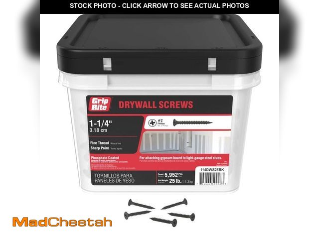 Lot 74-12551684 - #6 x 1-1/4 in. #2 Phillips Bugle Head Fine Thread Sharp Point Drywall Screws 25 lb. bucket - UNUSED