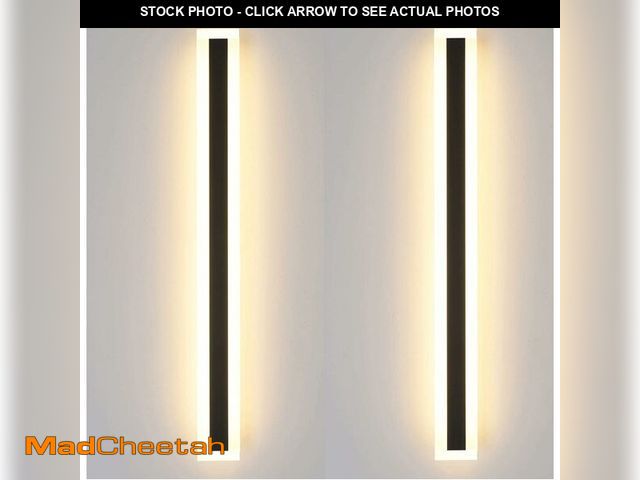 Lot 74-13040474 - LIGHTOTECH 2Pack Outdoor Wall Lights 32inch 24W IP65 Frosted Acrylic LED Modern Wall Lamp Fixture Re...