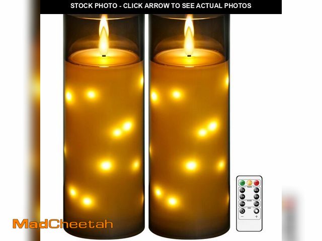 Lot 74-12713571 - kakoya 11" x 4" Large Outdoor Waterproof Flameless LED Candles with Remote and Timer,Acrylic Pillar ...