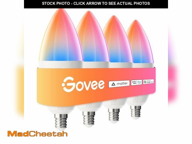 Lot 74-14147953 - Govee E12 Led Bulb, Smart Light Bulbs for Chandelier/Living Room, Color Changing Candelabra Bulbs Wo...