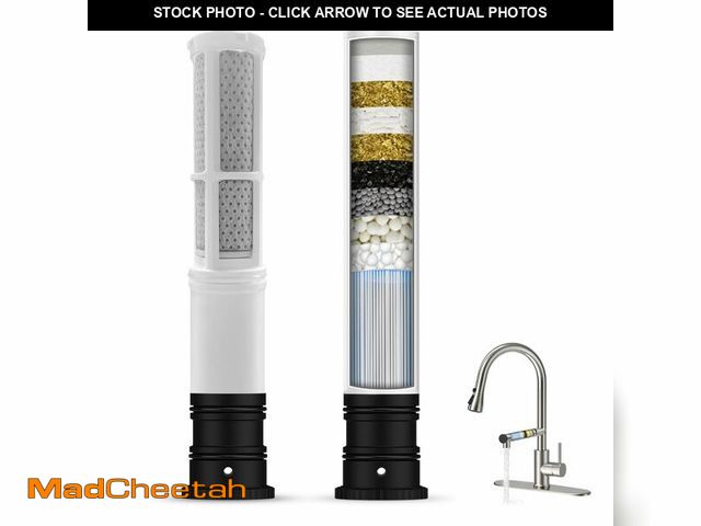 Lot 74-13568952 - FEELSO Replacement Filters for Feelso Filtered Kitchen Faucet with Pull Down Sprayer (2 Pack), Reduc...