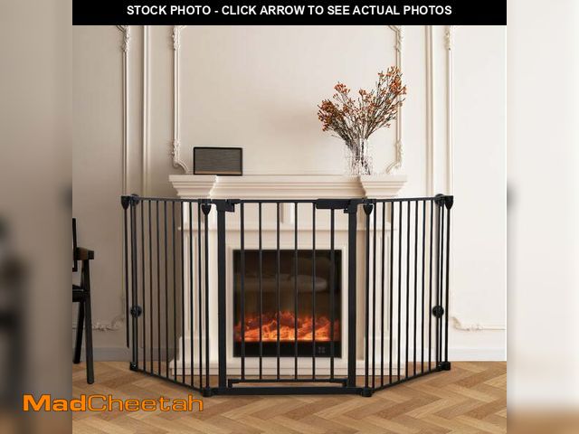 Lot 74-13055184 - Baby Gate Baby Safety Gate 3Panels 80" Extra Wide Iron Gates for Doorway Kitchen Playard 0-3 years o...