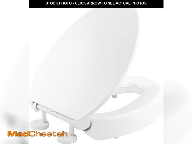 Lot 74-6796313 - KOHLER Hyten Elevated Quiet-Close Elongated toilet seat, White - USED